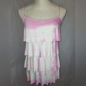 Pink Victoria's Secret Pink/White TieDye Tank - Size M/L